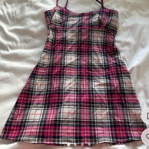 Brandy Melville pink checkered dress